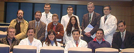 Asistentes al curso-taller efectuado en la Unidad de Cirugía Endoscópica de la Clínica Santa María