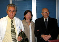 Dr. Juan Saavedra,<br>Dra. María Eugenia Jeria<br> y Dr. Héctor Croxato