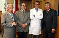 Dr. Humberto del Pozo, Dr. Víctor Díaz ,<br>Dr. Marcos Emilfork y Dr. Osvaldo Danus