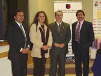 Sr. R. Espinoza, Dra. Claudia Haussmann, <br>Dr. Jaime Bustos y Sr. P. Pérez de Arce