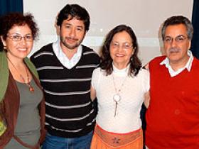 Dra. Esther Medel, Psic. Guillermo Pinto, Sra. Celeste Carneiro y Dr. Luis Lacouture