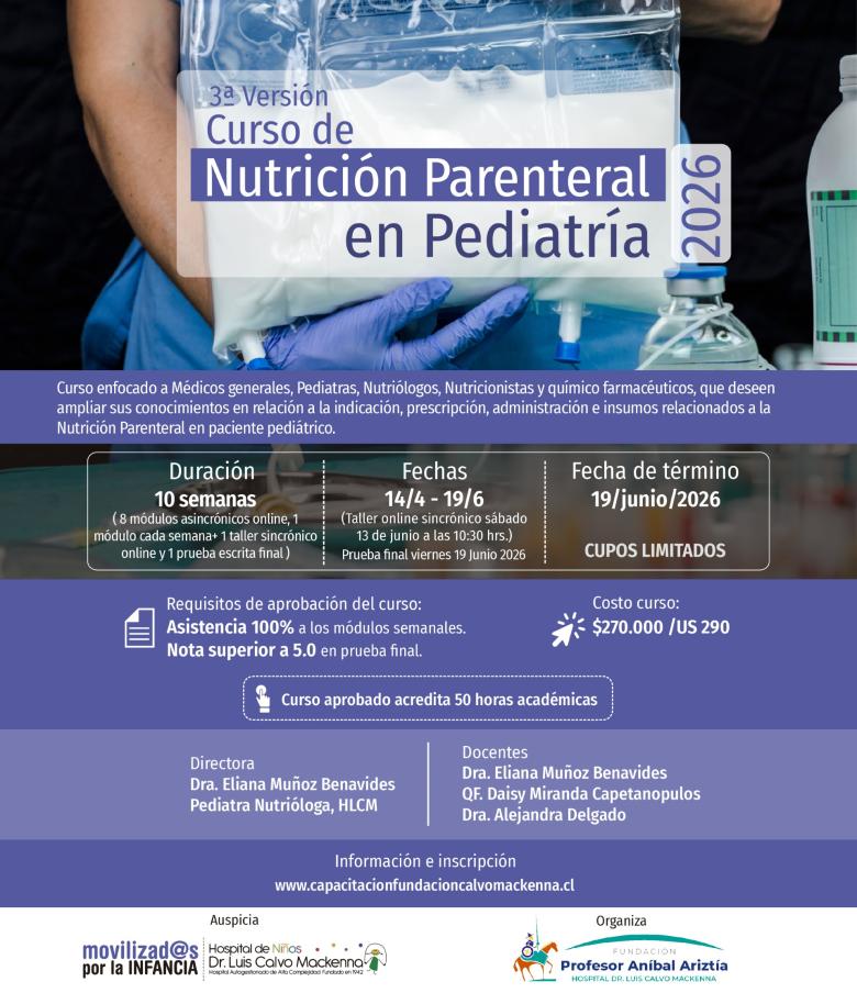 3a Versión - Curso de Nutrición Parenteral en Pediatría