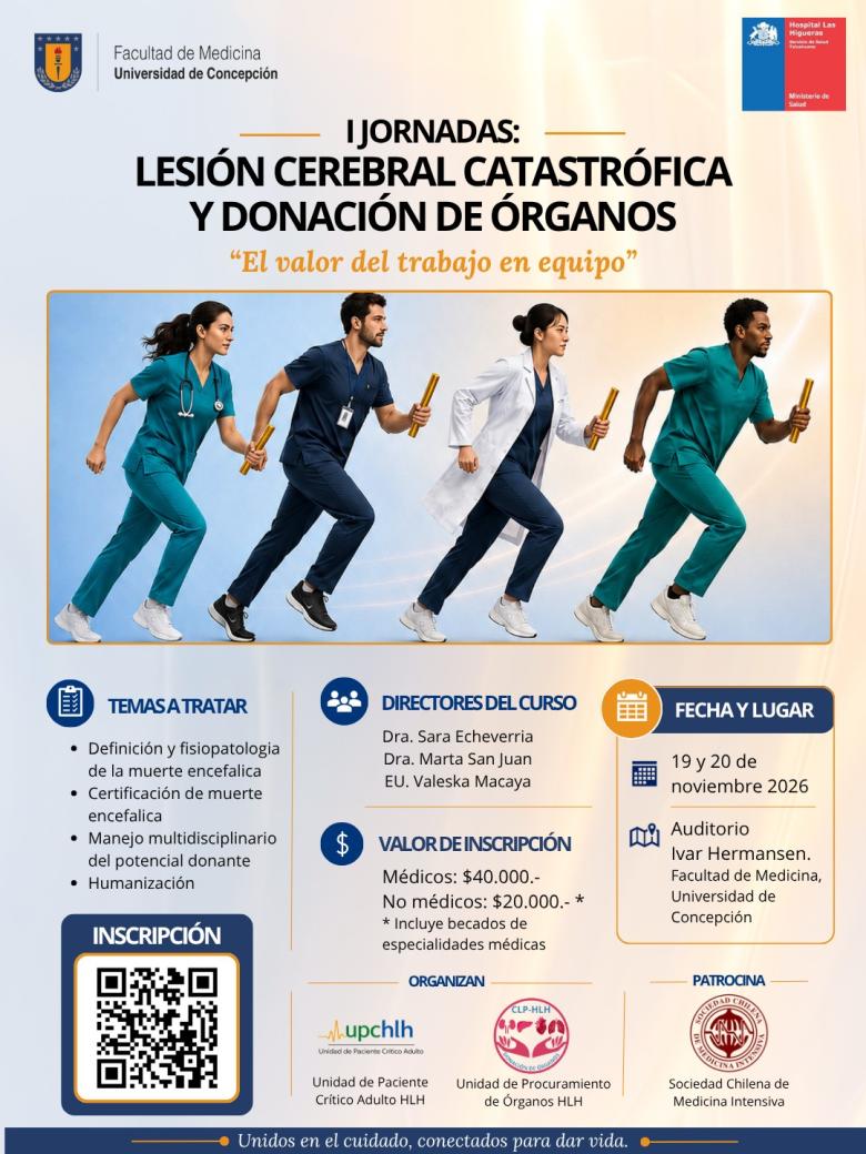 lesión cerebral catastrófica, donación de órganos, hospital las higueras, universidad de concepción