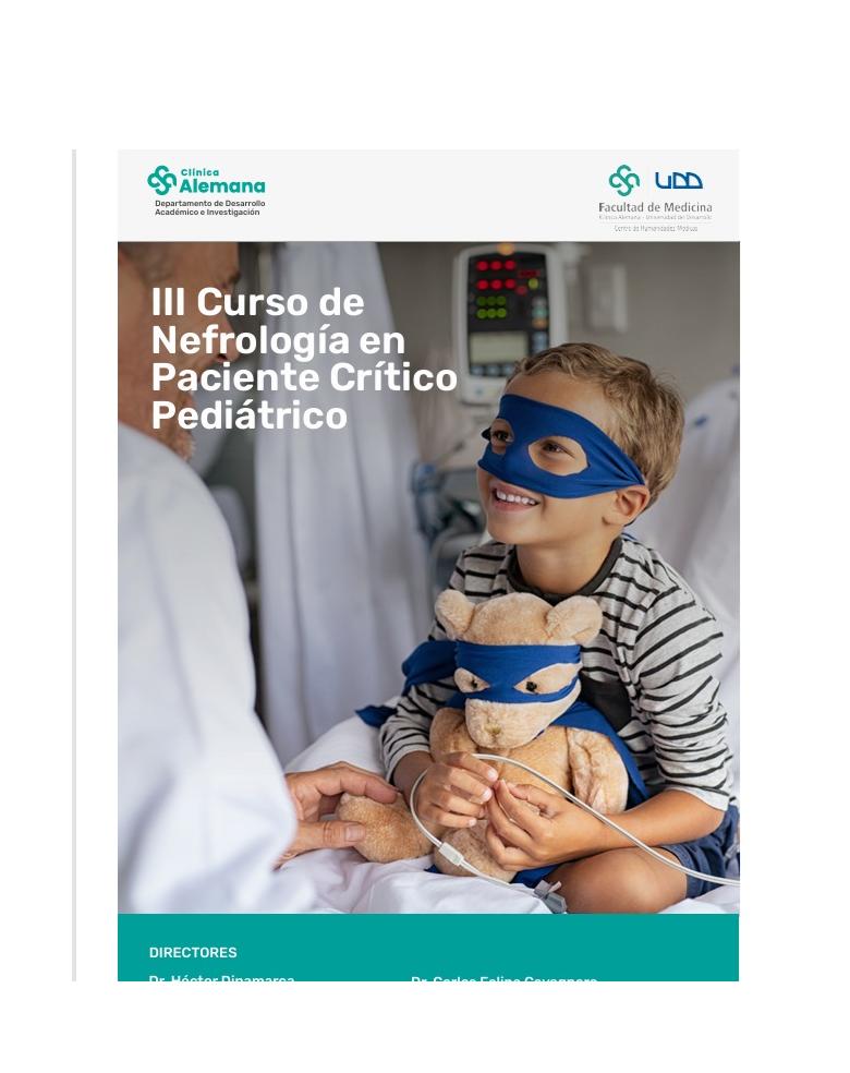 Tercer Curso de Nefrología en el Paciente Crítico Pediátrico CAS