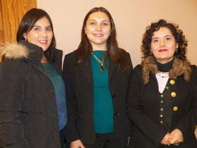 Dra. Gloria Sánchez, Sra. Paola Bastidas y Dra. Consuelo Leiva