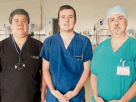 Dres. Carlos Labraña, Raúl Silva y Hugo Becerra