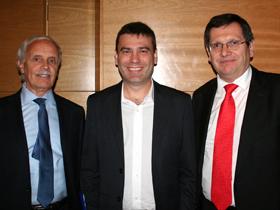 Dres. Manuel Fruns, Vladimiro Sinay y Mario Rivera