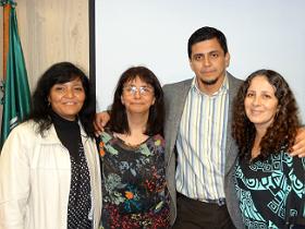 Psicólogos Sandra Sandoval, Katrina Melin, Miguel Ángel Ramos y Marcela Pardo