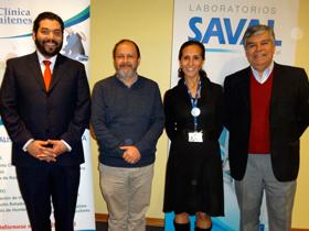 Sr. Michel Domange, Dr. Alberto Fica, Sra. María Paz Henríquez y Dr. José Cofré