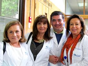 Dres. Ivonne Abarca, Rosa Martínez, Carlos Orellna y Pilar Rubio