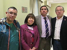 Dr. René Larraguibel, Sra. Patricia Pineda, Dr. Miguel Ascueta y Sr. Abel Valenzuela