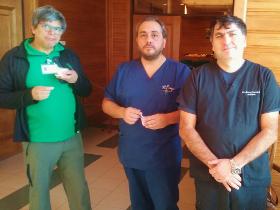 Dr. Olegario Trujillo, Enf. Carlos Vargas y Dr. Arturo Oyarzún