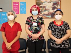 María Belén Mellado, Klgo. Valentina Villegas y Mat. Jusselit Estrada