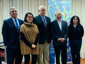 Dres. Sergio Lavandero, Tamara Sáenz, Gary Sieck, Rienzi Díaz y Zully Pedrozo